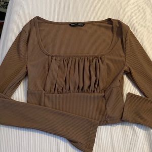 SHEIN brown crop top